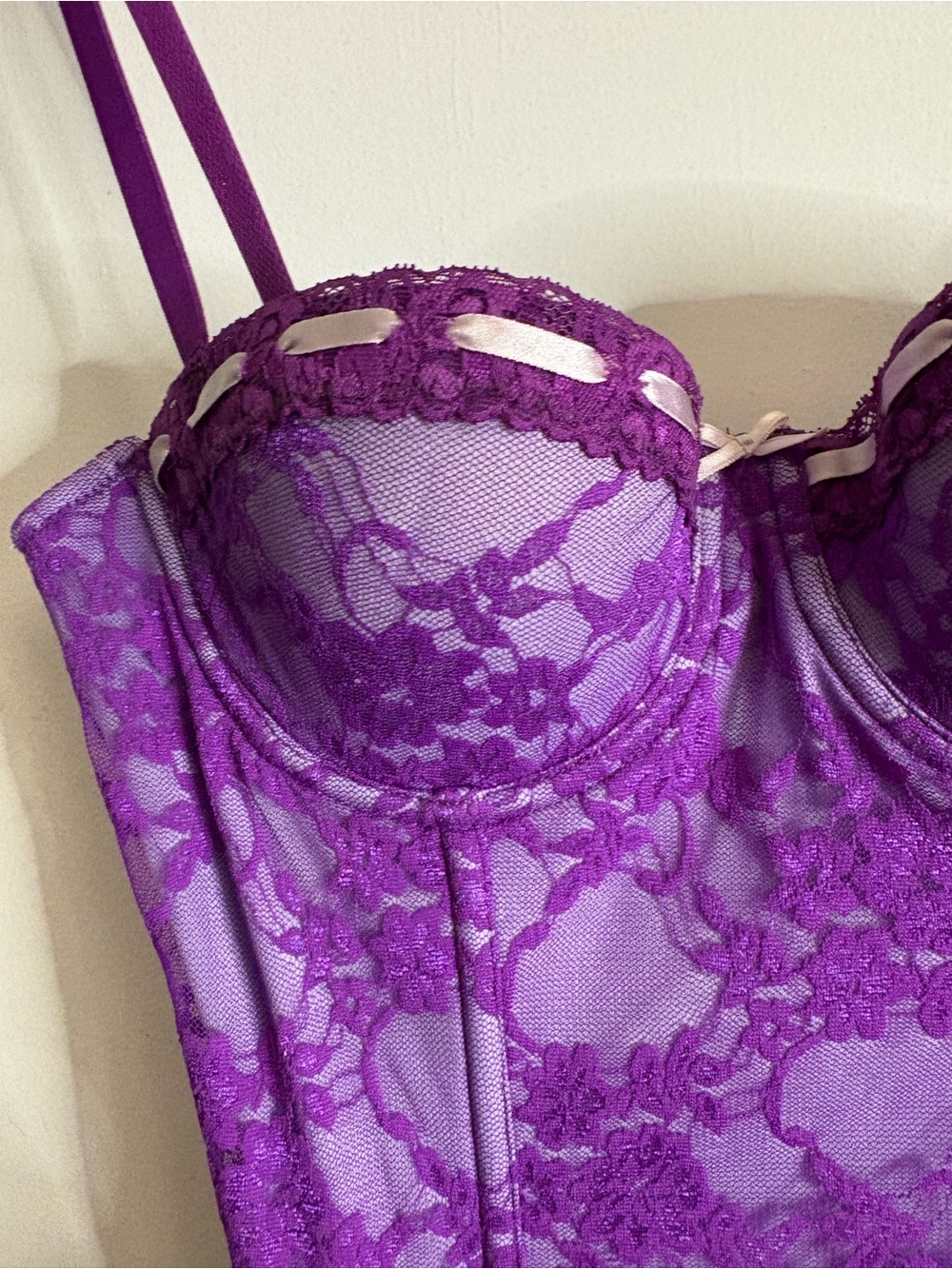 Sexy ultra violet lace Bustier Corset Top